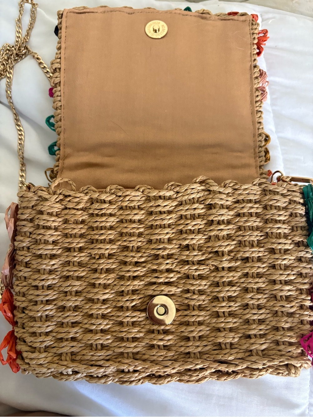 Anthropologie Multicolor Crochet Floral Chain-Strap Crossbody - Picture 3 of 6